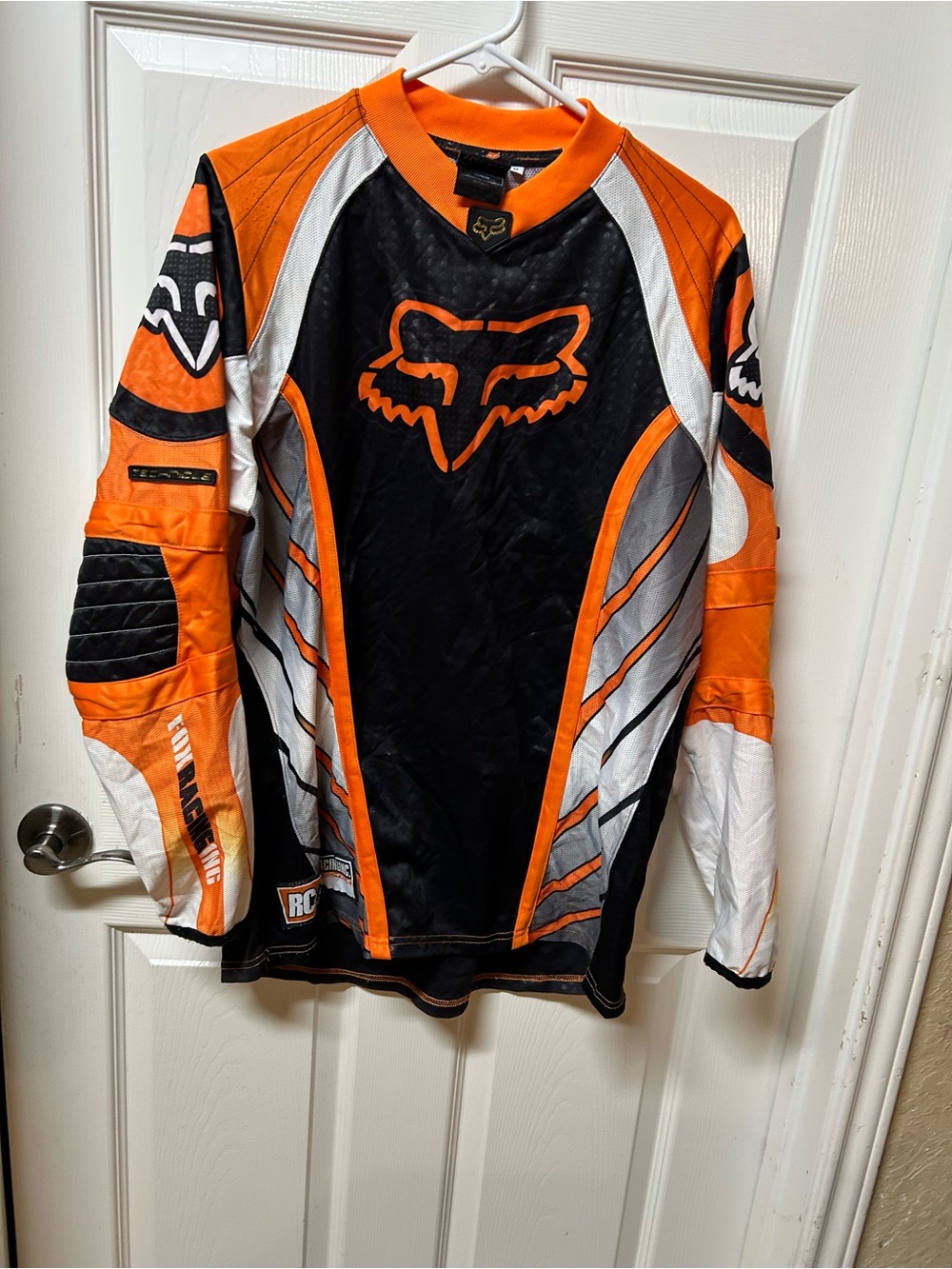 Fox Orange Black White Graphic Motocross Jersey-size Medium